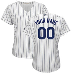 New York Yankees Majestic Women's Cool Base Custom Jersey - White/Navy 2019