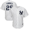 Image of Gleyber Torres New York Yankees Majestic Official Cool Base Player Jersey – White/Navy 2019