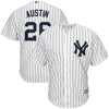 Image of Tyler Austin New York Yankees Majestic Home Official Cool Base Player Jersey - White/Navy 2019