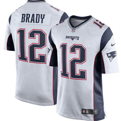 Tom Brady New England Patriots Game Jersey - White/Navy Blue 2019