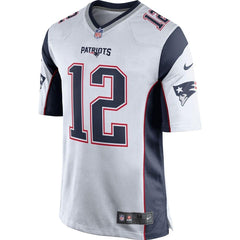 Tom Brady New England Patriots Game Jersey - White/Navy Blue 2019