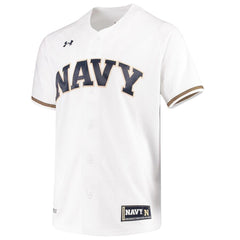 Navy Midshipmen Under Armour Performance Replica Baseball Jersey - White 2019