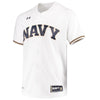 Image of Navy Midshipmen Under Armour Performance Replica Baseball Jersey - White 2019