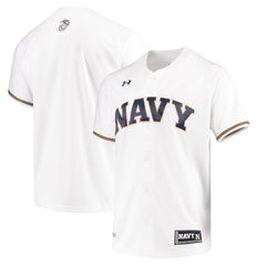 Navy Midshipmen Under Armour Performance Replica Baseball Jersey - White 2019