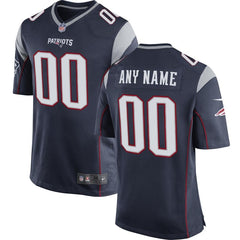 New England Patriots Custom Game Jersey - Navy 2019