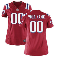 New England Patriots Women's Custom Game Jersey - Red 2019