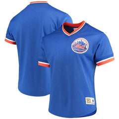 New York Mets Mitchell &amp; Ness Mesh V-Neck Jersey – Royal 2019