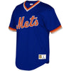 Image of New York Mets Mitchell &amp; Ness Youth Cooperstown Collection Mesh Wordmark V-Neck Jersey – Royal 2019