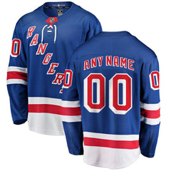 New York Rangers Home Breakaway Custom Jersey - Blue 2019