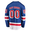 Image of New York Rangers Home Breakaway Custom Jersey - Blue 2019