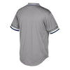 Image of New York Yankees Mitchell &amp; Ness Cooperstown Collection Mesh Wordmark V-Neck Jersey – Gray 2019