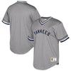 Image of New York Yankees Mitchell &amp; Ness Cooperstown Collection Mesh Wordmark V-Neck Jersey – Gray 2019