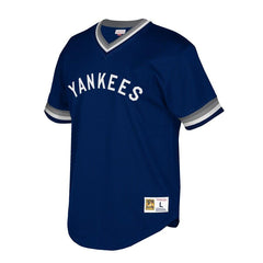 New York Yankees Mitchell & Ness Cooperstown Collection Mesh Wordmark V-Neck Jersey – Navy 2019