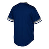Image of New York Yankees Mitchell &amp; Ness Cooperstown Collection Mesh Wordmark V-Neck Jersey – Navy 2019