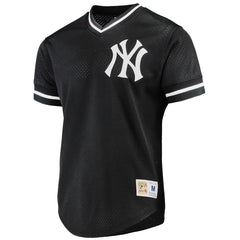 New York Yankees Mitchell & Ness Mesh V-Neck Jersey - Black 2019