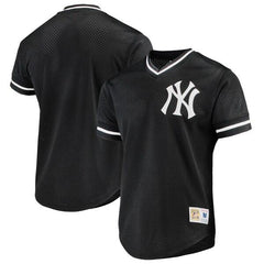 New York Yankees Mitchell &amp; Ness Mesh V-Neck Jersey - Black 2019