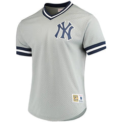 New York Yankees Mitchell & Ness Mesh V-Neck Jersey – Gray 2019