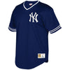 Image of New York Yankees Mitchell &amp; Ness Mesh V-Neck Jersey – Navy 2019