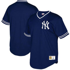 New York Yankees Mitchell &amp; Ness Mesh V-Neck Jersey – Navy 2019