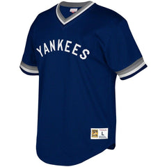 New York Yankees Mitchell & Ness Youth Cooperstown Collection Mesh Wordmark V-Neck Jersey – Navy 2019