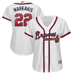 Nick Markakis Atlanta Braves Majestic Women's 2019 Home Cool Base Player Jersey – White 2019