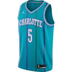 Nicolas Batum Charlotte Hornets Jordan Brand Fashion Current Player Hardwood Classics Swingman Jersey - Aqua 2019
