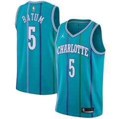 Nicolas Batum Charlotte Hornets Jordan Brand Fashion Current Player Hardwood Classics Swingman Jersey - Aqua 2019