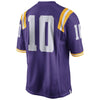 Image of No. 10 LSU Tigers Limited Football Jersey - Purple 2019