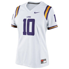 No. 10 LSU Tigers Women's Game Jersey - White 2019