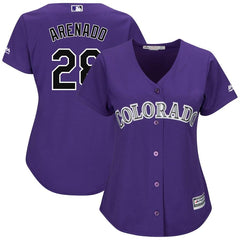 Nolan Arenado Colorado Rockies Majestic Women's Alternate Cool Base Player Replica Jersey - Purple 2019
