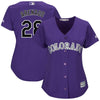 Image of Nolan Arenado Colorado Rockies Majestic Women's Alternate Cool Base Player Replica Jersey - Purple 2019