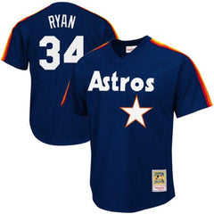 Nolan Ryan Houston Astros Mitchell &amp; Ness 1988 Cooperstown Collection Mesh Batting Practice Jersey - Navy 2019