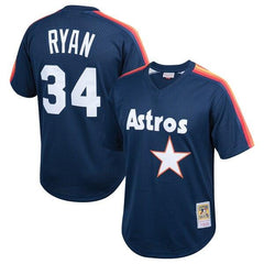 Nolan Ryan Houston Astros Mitchell &amp; Ness Youth Cooperstown Collection Mesh Batting Practice Jersey – Navy 2019