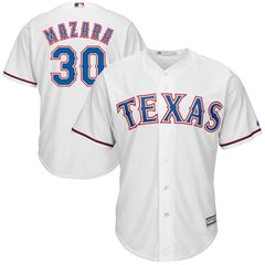 Nomar Mazara Texas Rangers Majestic Home Cool Base Player Jersey – White 2019