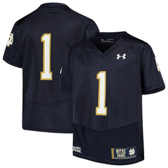 Notre Dame Fighting Irish Under Armour Youth Finished Replica Football Jersey - Navy 2019