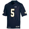 Image of Notre Dame Fighting Irish Under Armour Youth No.5 Football Jersey Jersey - Navy Blue 2019