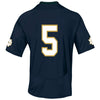 Image of Notre Dame Fighting Irish Under Armour Youth No.5 Football Jersey Jersey - Navy Blue 2019