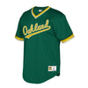 Image of Oakland Athletics Mitchell &amp; Ness Cooperstown Collection Mesh Wordmark V-Neck Jersey – Green 2019