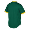 Image of Oakland Athletics Mitchell &amp; Ness Cooperstown Collection Mesh Wordmark V-Neck Jersey – Green 2019