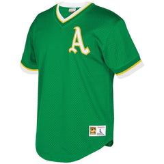 Oakland Athletics Mitchell & Ness Mesh V-Neck Jersey – Green 2019