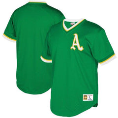 Oakland Athletics Mitchell &amp; Ness Mesh V-Neck Jersey – Green 2019