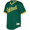 Image of Oakland Athletics Mitchell &amp; Ness Youth Cooperstown Collection Mesh Wordmark V-Neck Jersey – Green 2019