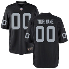 Oakland Raiders Youth Custom Game Jersey - Black 2019