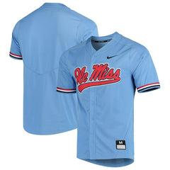 Ole Miss Rebels Vapor Untouchable Elite Full-Button Replica Baseball Jersey - Light Blue 2019