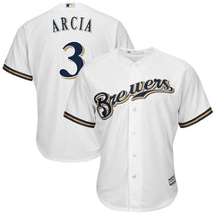 Orlando Arcia Milwaukee Brewers Majestic Cool Base Home Player Jersey - White 2019