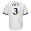 Image of Orlando Arcia Milwaukee Brewers Majestic Cool Base Home Player Jersey - White 2019