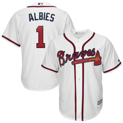 Ozzie Albies Atlanta Braves Majestic 2019 Home Official Cool Base Player Jersey - White 2019