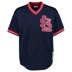 Ozzie Smith St. Louis Cardinals Mitchell & Ness 1994 Cooperstown Collection Mesh Batting Practice Jersey - Navy 2019