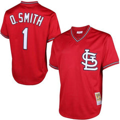 Ozzie Smith St. Louis Cardinals Mitchell &amp; Ness Cooperstown Mesh Batting Practice Jersey - Red 2019