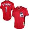 Image of Ozzie Smith St. Louis Cardinals Mitchell &amp; Ness Cooperstown Mesh Batting Practice Jersey - Red 2019